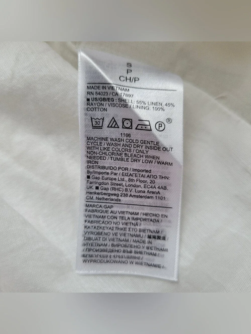 Gap Sleeveless Shell Tank Top Shirt Linen Button Back Off White Ivory Small NWT